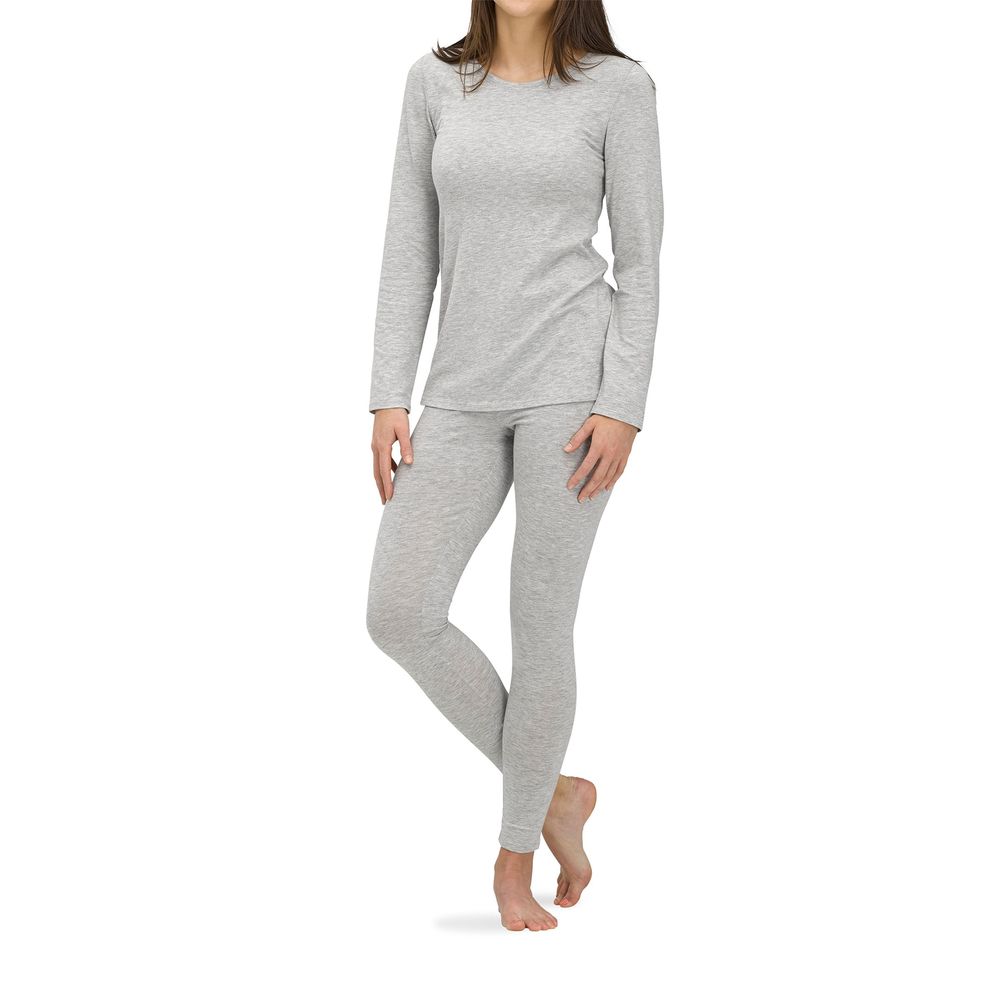Hue Women's Solid Light Grey Heather Pj Legging Set With Cbd Light Grey Heather
